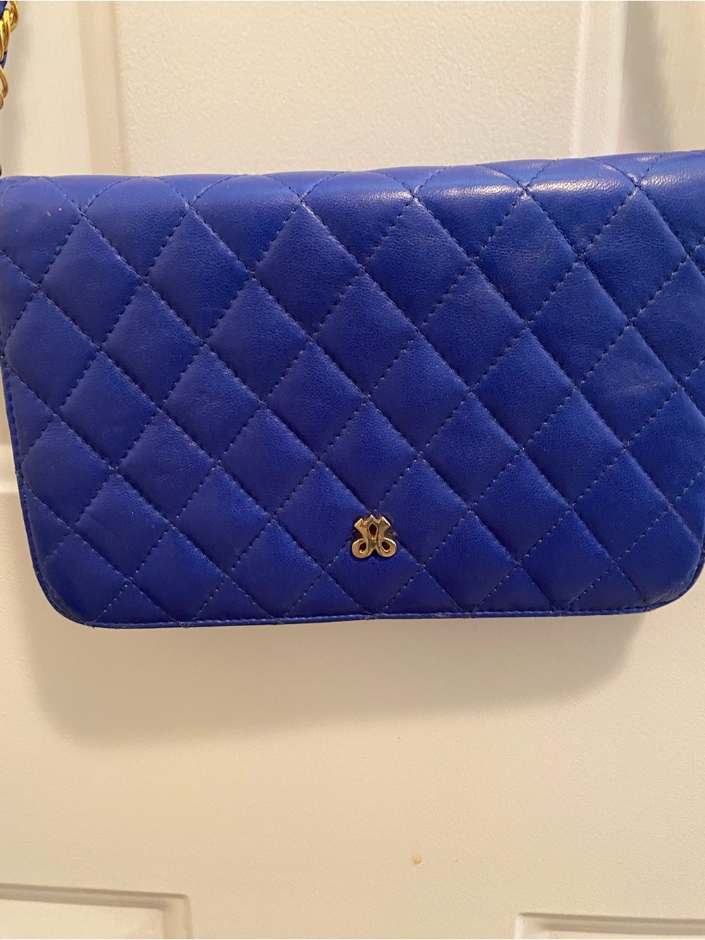 WOC vintage  Jay Herbert Quilted Blue Chain Shoulder Bag